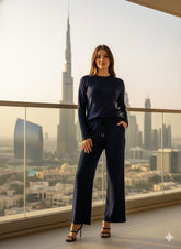 Midnight luxe rib set