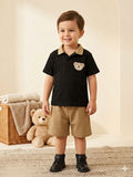 Bear buddy polo shorts set