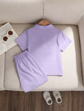 Lilac zipper polo set