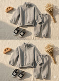 Cozy Grey Half-zip Fleece set
