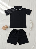 Classic Black polo & shorts set