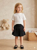 Ivory Knit Top & Black Skirt Toddler Outfit Set