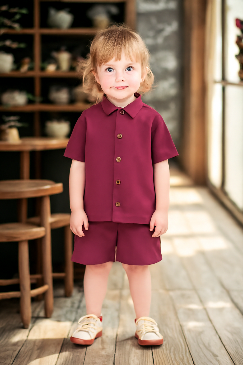 Berry Button-Down Set