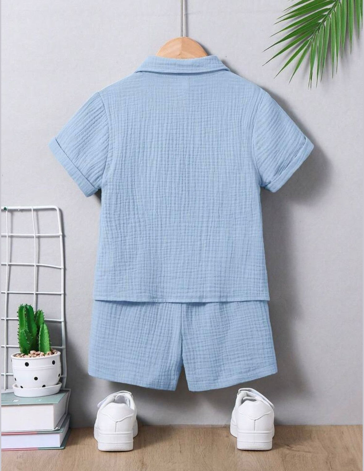 Sky Breeze Crinkle Co-ord Set