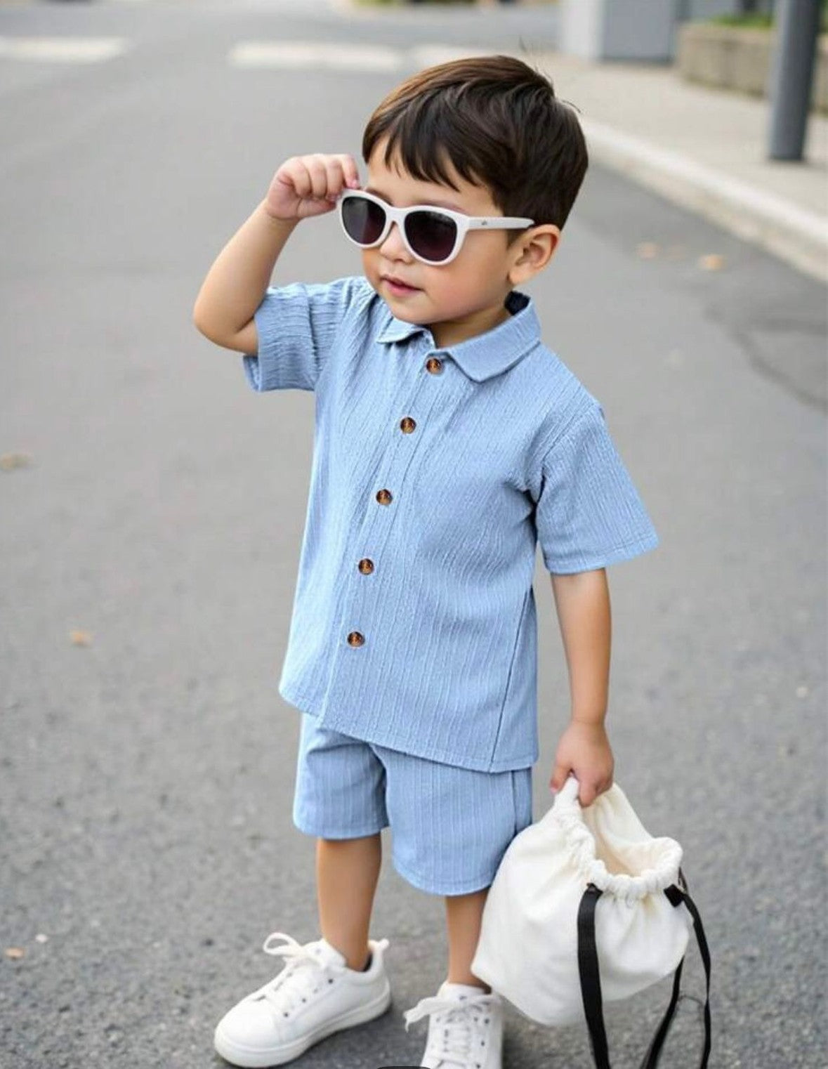 Sky Breeze Crinkle Co-ord Set