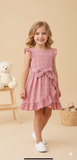 Ruffled Pink Bow Dress for Girls