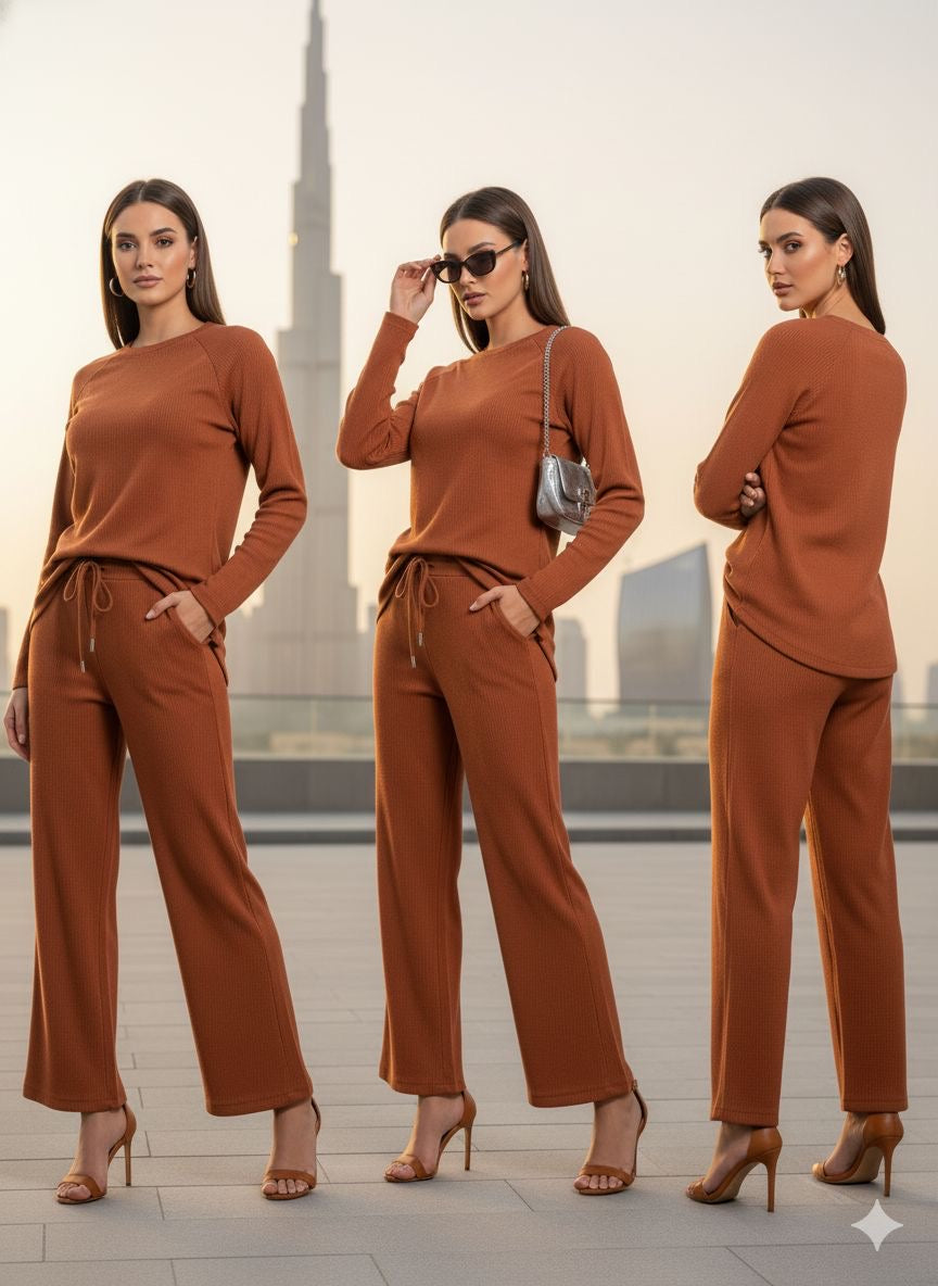 Terracotta Glow Rib Set