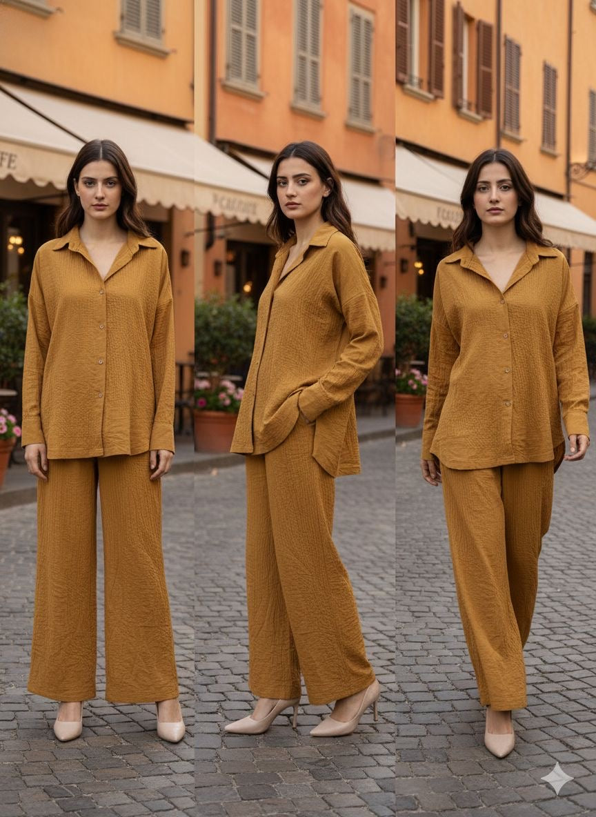 Khakhi khayal co-ord set