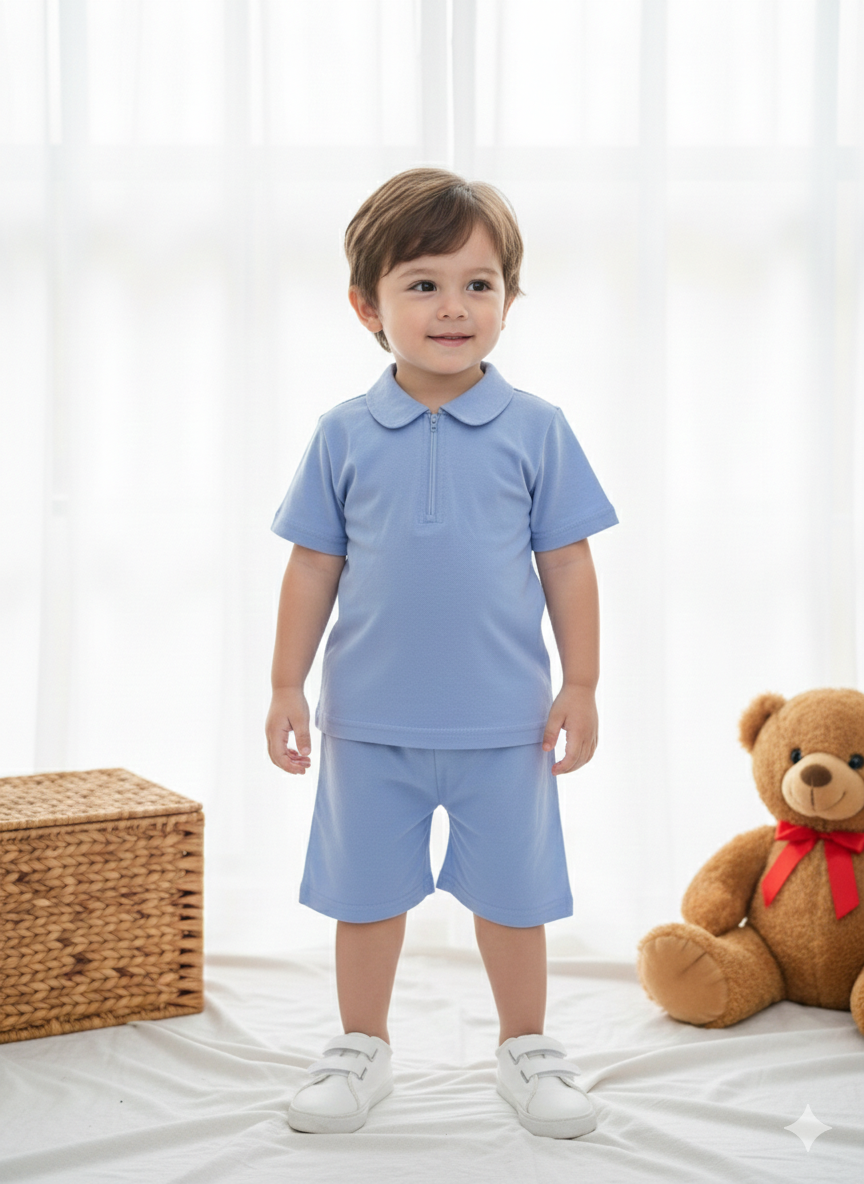 Sky Zip Polo Set