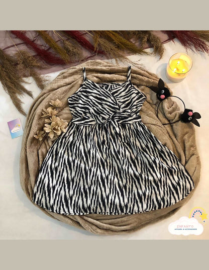 Premium Black White Stripe Dress