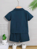 2-Piece Teal Shirt & Shorts Set – Boys’ Summer Outfit