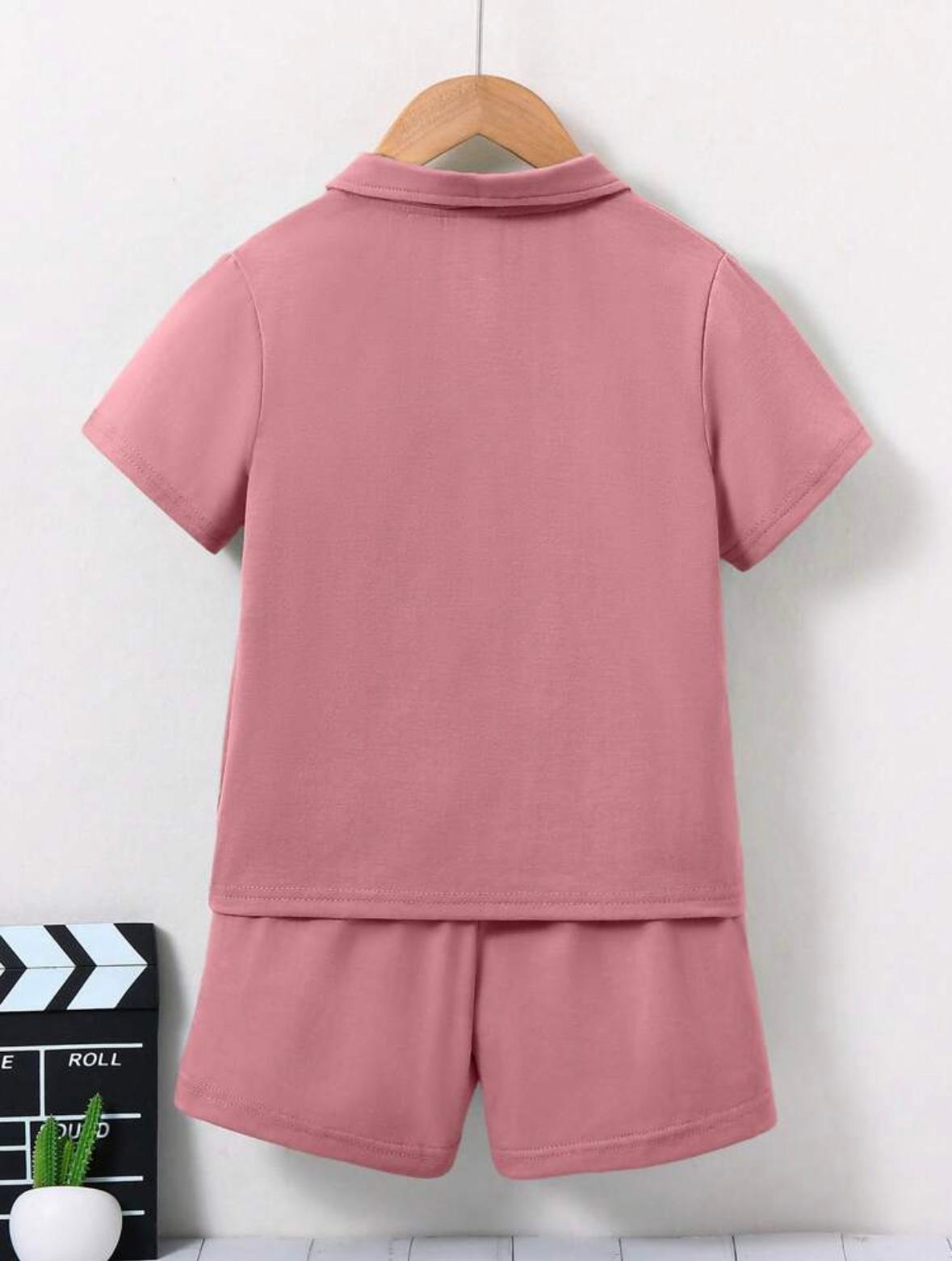 Blush Pink Zip Polo Set