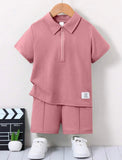 Blush Pink Zip Polo Set