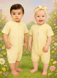 Peque Polo Romper butter yellow