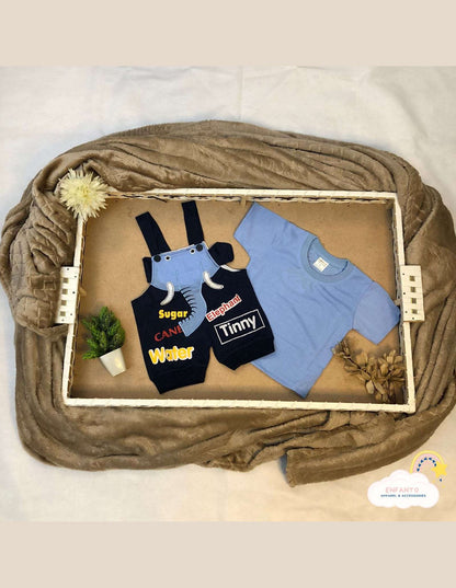 Sky Blue Elephatno Romper