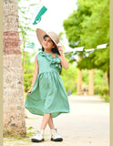 Green Baby Girl Side Pleated Dress