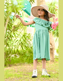 Green Baby Girl Side Pleated Dress