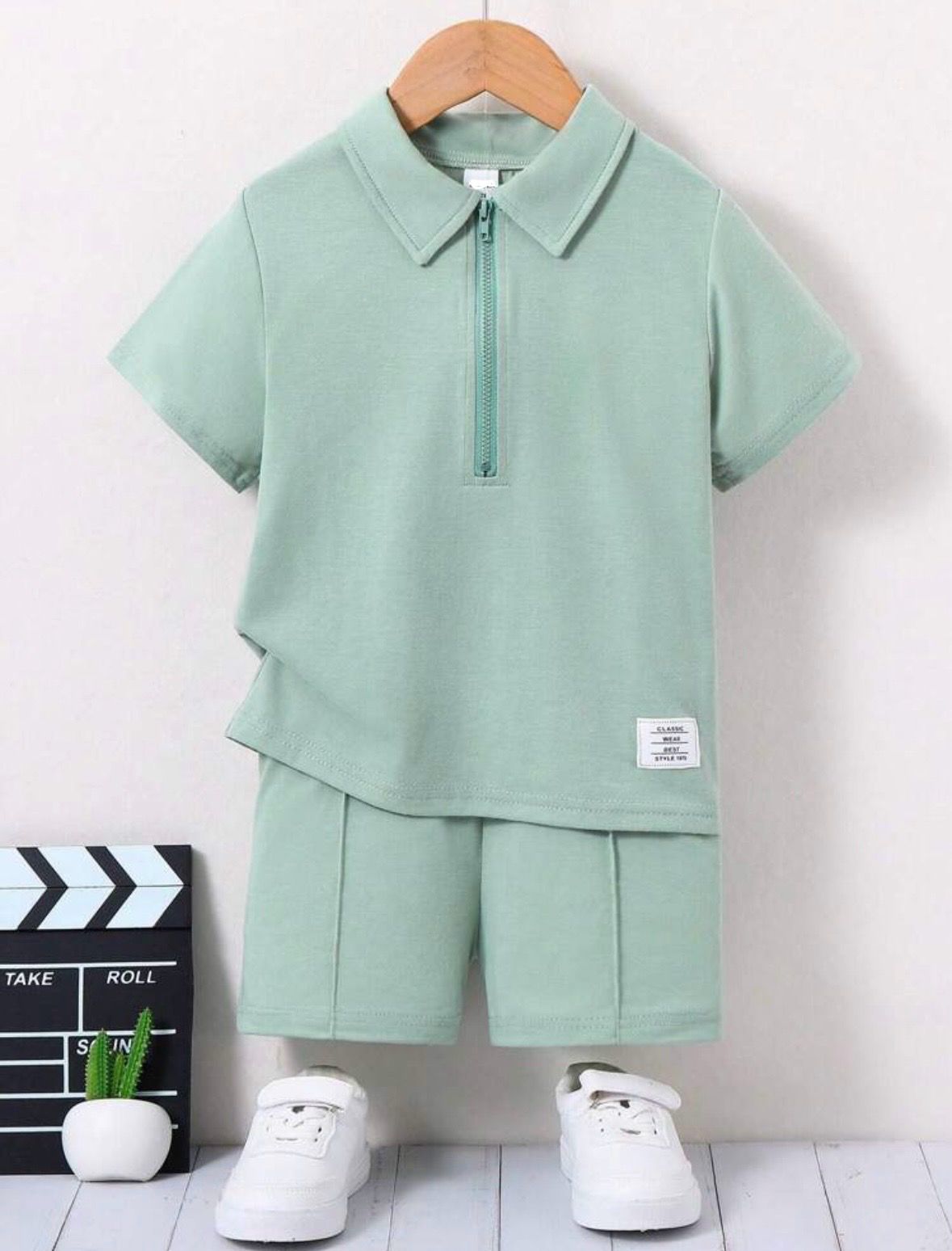 Mint Zip Polo Set