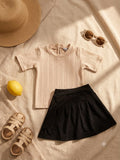 Girls’ Light Pink & Black Swing Dress