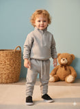 Cozy Grey Half-zip Fleece set