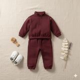 Maroon Half zipper mock neck