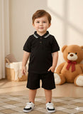 Classic Black polo & shorts set