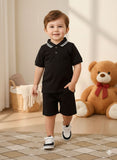 Classic Black polo & shorts set