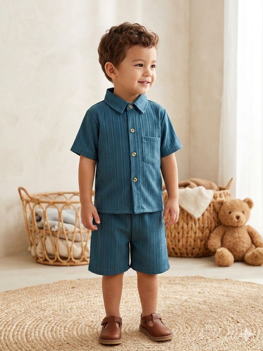 Ocean Breeze Boys Summer Shirt & Shorts Set