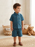 Ocean Breeze Boys Summer Shirt & Shorts Set