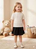 Ivory Knit Top & Black Skirt Toddler Outfit Set