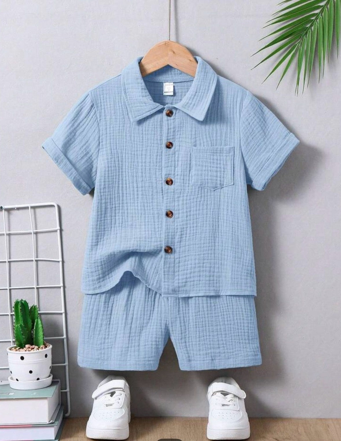 Sky Breeze Crinkle Co-ord Set