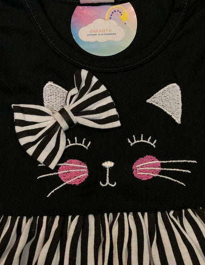 Black Caty Stripe Dress