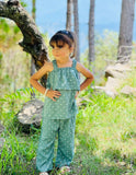 Premium Green Polka Dot Two Piece Suit
