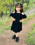 Black Baby Girl Pleated Flare Dress