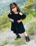 Black Baby Girl Pleated Flare Dress