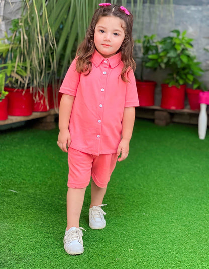 Kids Unisex Pink Co-Ord Set